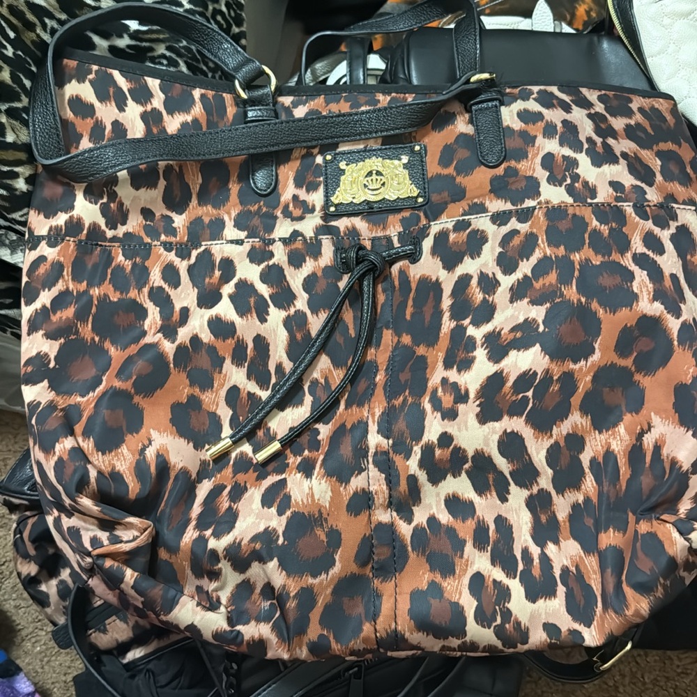 Juicy Couture Brown and Black Leopard Print Tote